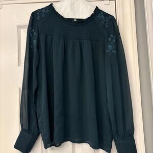 Mason & Belle Shirt Womens Large Green Long Sleeve Lined Stitch Fix Top